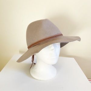 Hinge Hat Wool Wide Brim Floppy Fedora Bow Trim